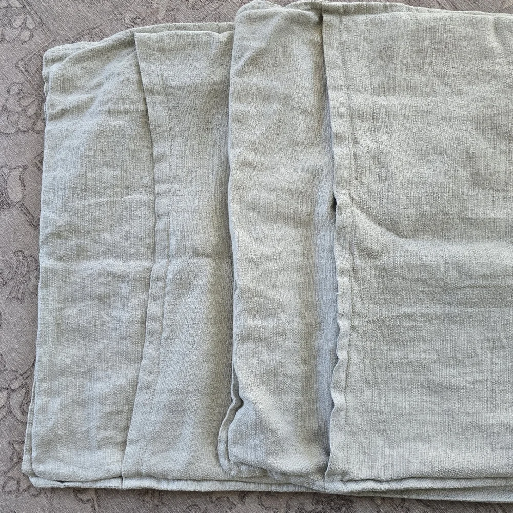 Restoration Hardware Luca Linen Cotton Weave Pillow Shams Grey Mist Standard